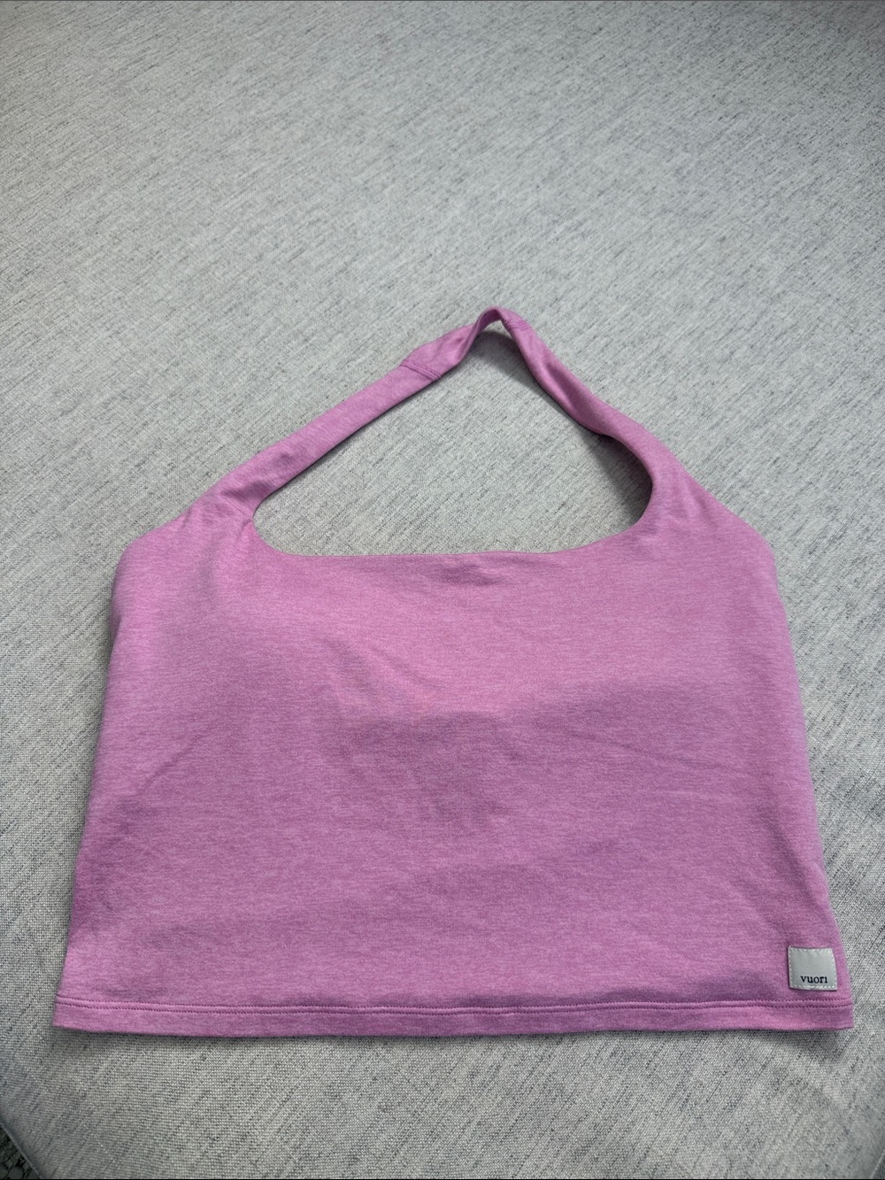 Vuori Pink Halter Sports Bra Crop Top